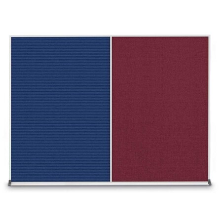 United Visual Products Triple Door Radius Corkboard, 96"X48", S UV8006-SATIN-PEARL
